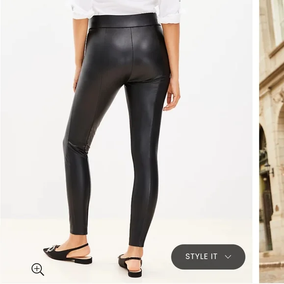 NWOT- Faux Leather Leggings - Picture 2 of 4